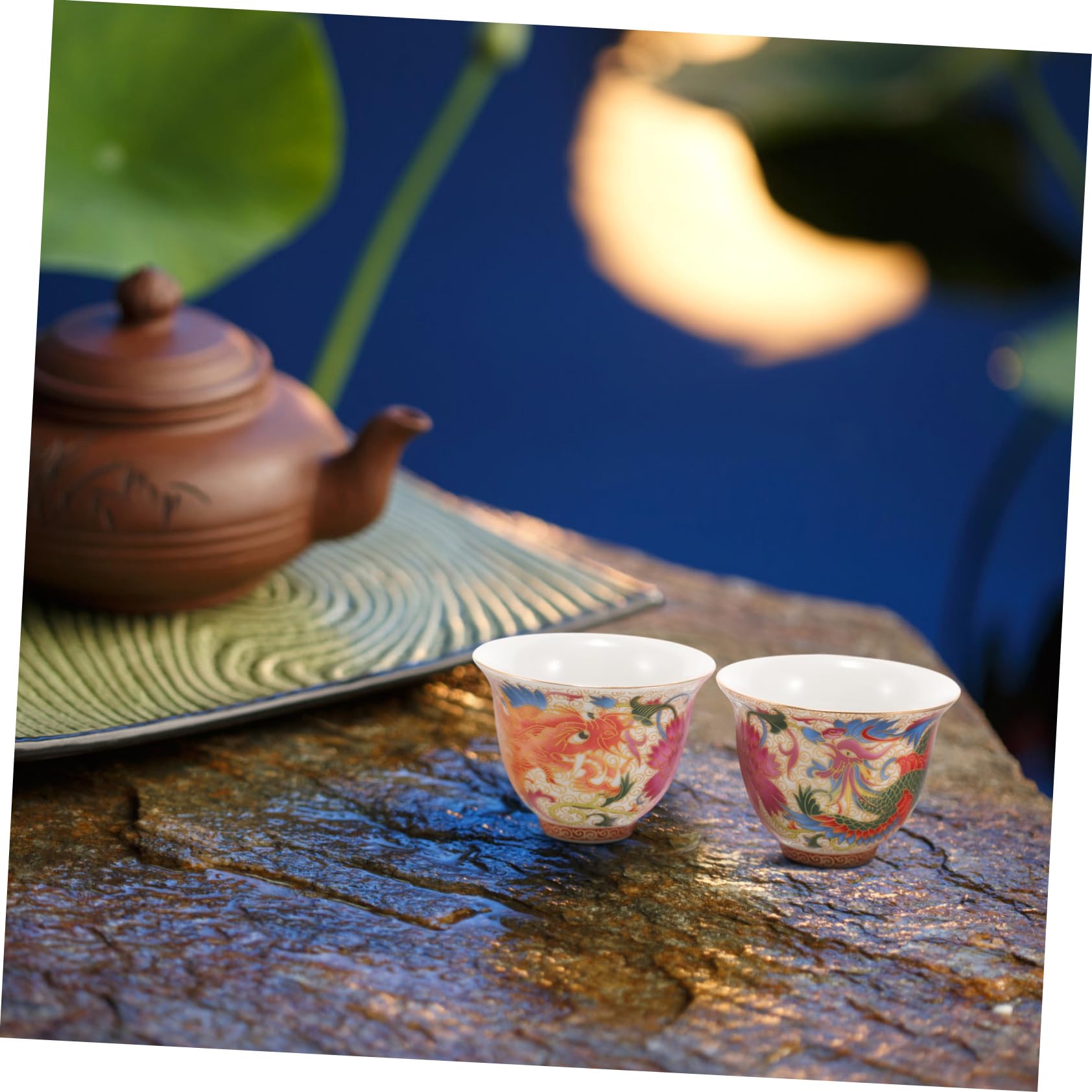 Gatuida 5paare Keramische Chinesische Teetassen Vintage Tee Und Wein Elegant Mit Buntem Emaille- Für Festlichkeiten Und Besondere Anlässe