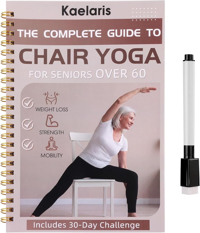 Karlaris Chair Yoga For Seniors Over 60 Chart,30 Day Challenge,Coffe