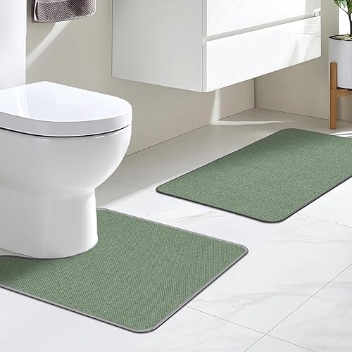 Miniatura 9 de Alfombra de baño antideslizante, ultrafina con parte trasera de goma, absorbente, de secado rápido, lavable a máquina, accesorios de decoración del