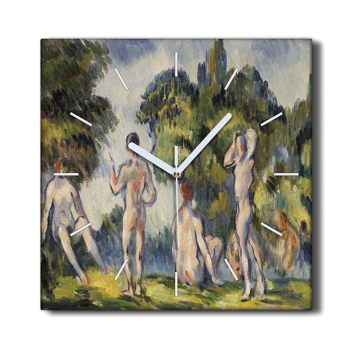 Horloge sans tic-tac en toile 30x30cm silencieuse l'eau de caractères