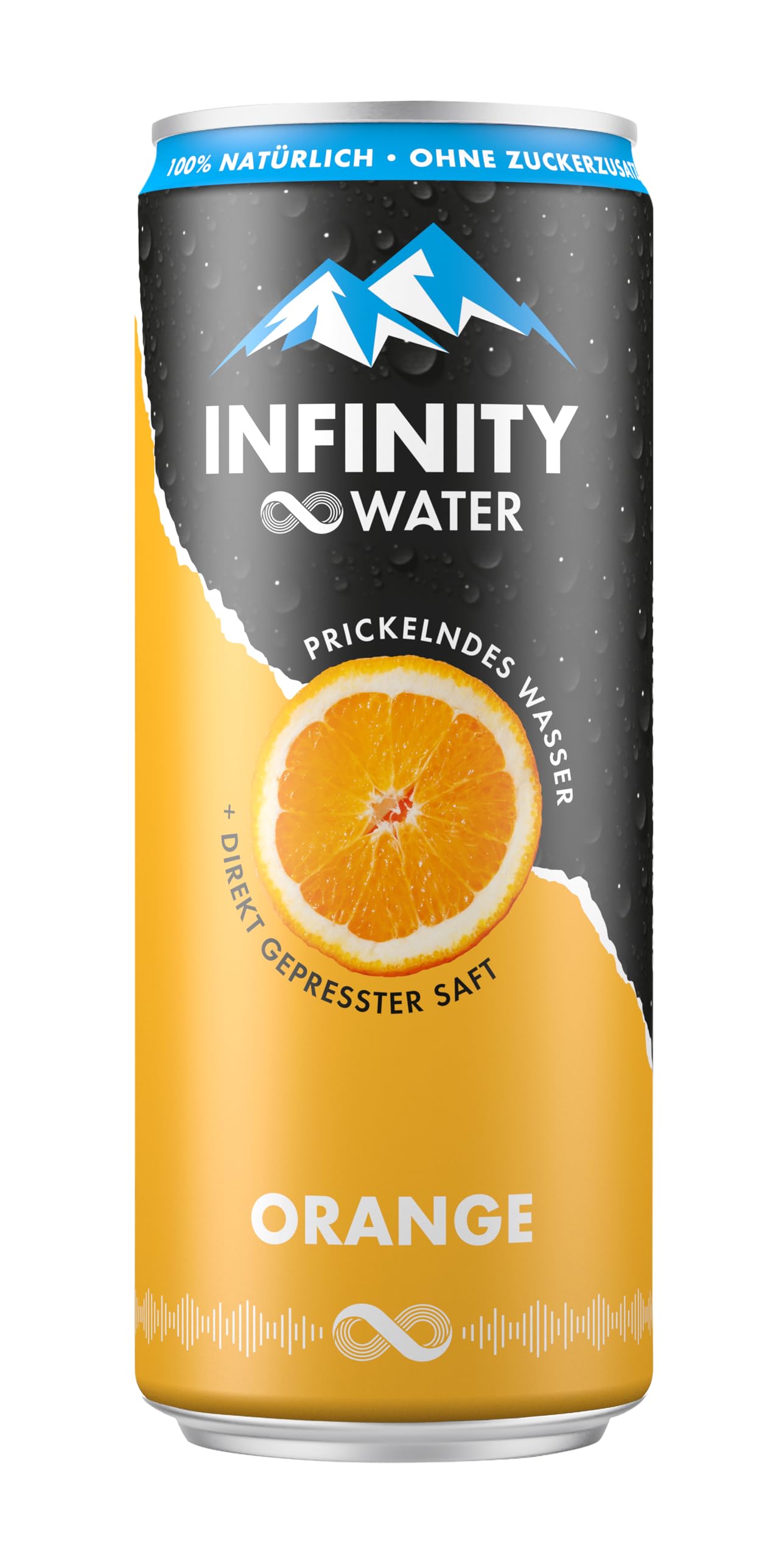 Gasteiner 100% natural | 330ml Dosen | prickelndes Wasser mit Fruchtsaft | Kohlensäurehaltig | (1 x Gasteiner Orange 24er Tray)