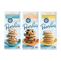 Vista 1 de Pamela's - Galletas tradicionales, chispas de chocolate grueso, pan de nuez y mantequilla de limón, 6.25 onzas cada una (paquete variado)