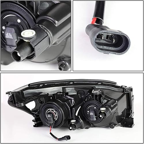 Miniatura 4 de Auto Dynasty Par de faros delanteros con diseño de esquina ámbar ahumada, estilo OE para faros delanteros compatibles con Rav4 XA30 09-12