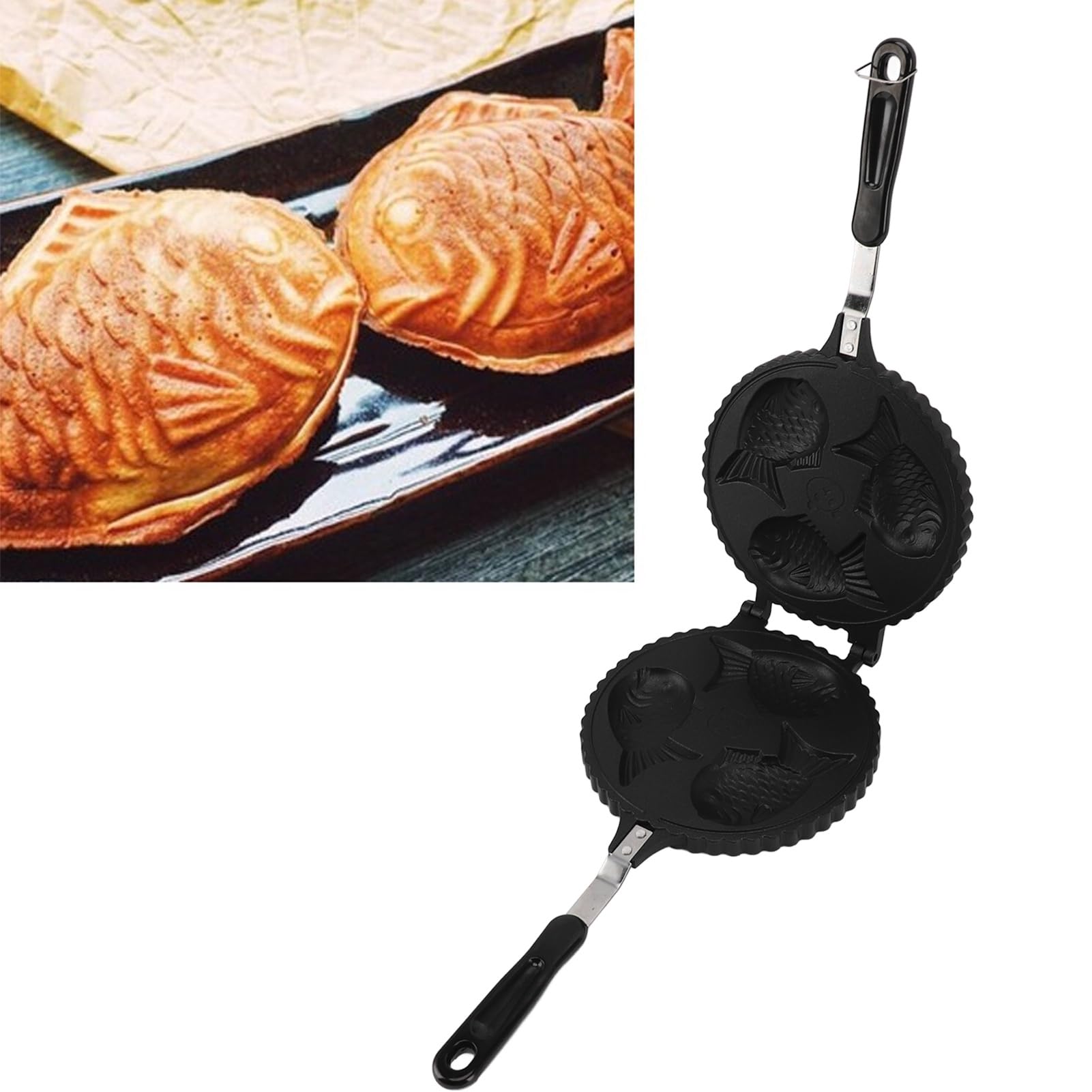 Taiyaki Double Poêle Japonaise à Crêpes En Forme De Poisson, Moule à Gaufres, Moule à Crêpes En Forme De Poisson, Moule à Gâteau, Machine à Pain, Moule à Double Poêle, Cuisine Maison, Machine à Gâteau