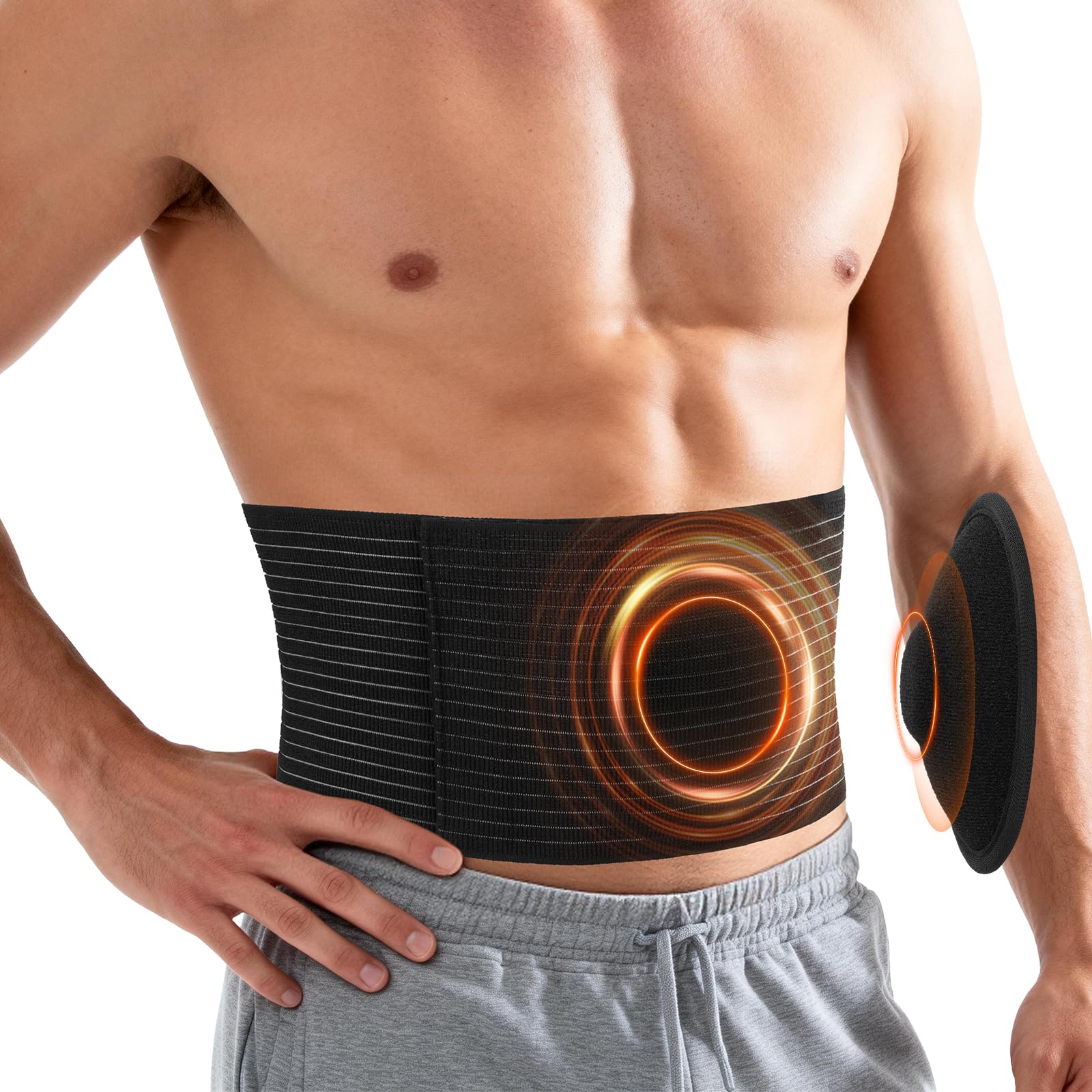 Bauchgürtel für Herren und Damen, elastische Bauchbinde, atmungsaktiver Taillengürtel für Frauen & Männer