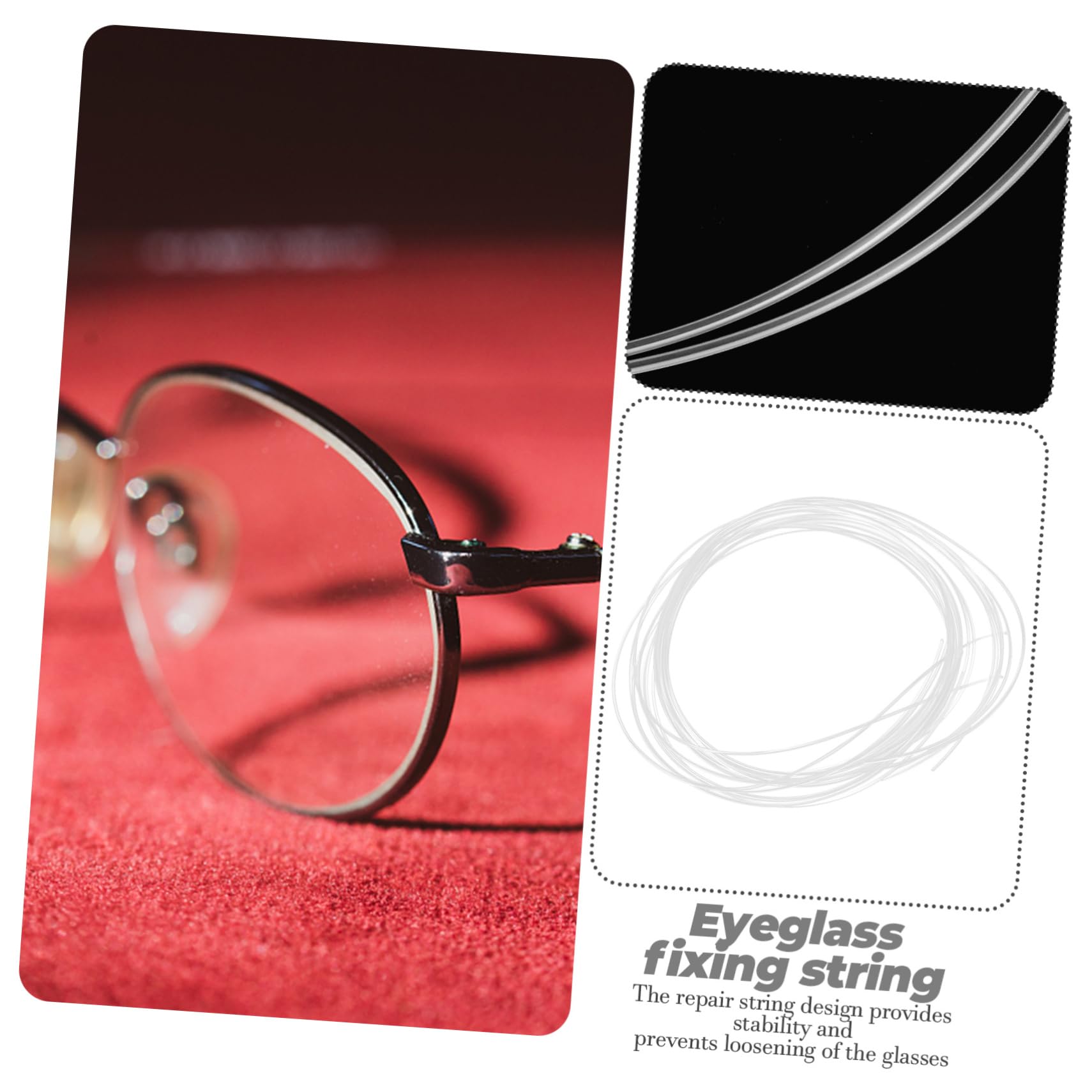 HAPINARY Eyeglass Fixing String Glasses Repair Kit with Groove String for Optical Shop Adjustable Eyewear Accessory for Reading Glasses and Sports Use Includes Glasses Screwdriver - Image 3