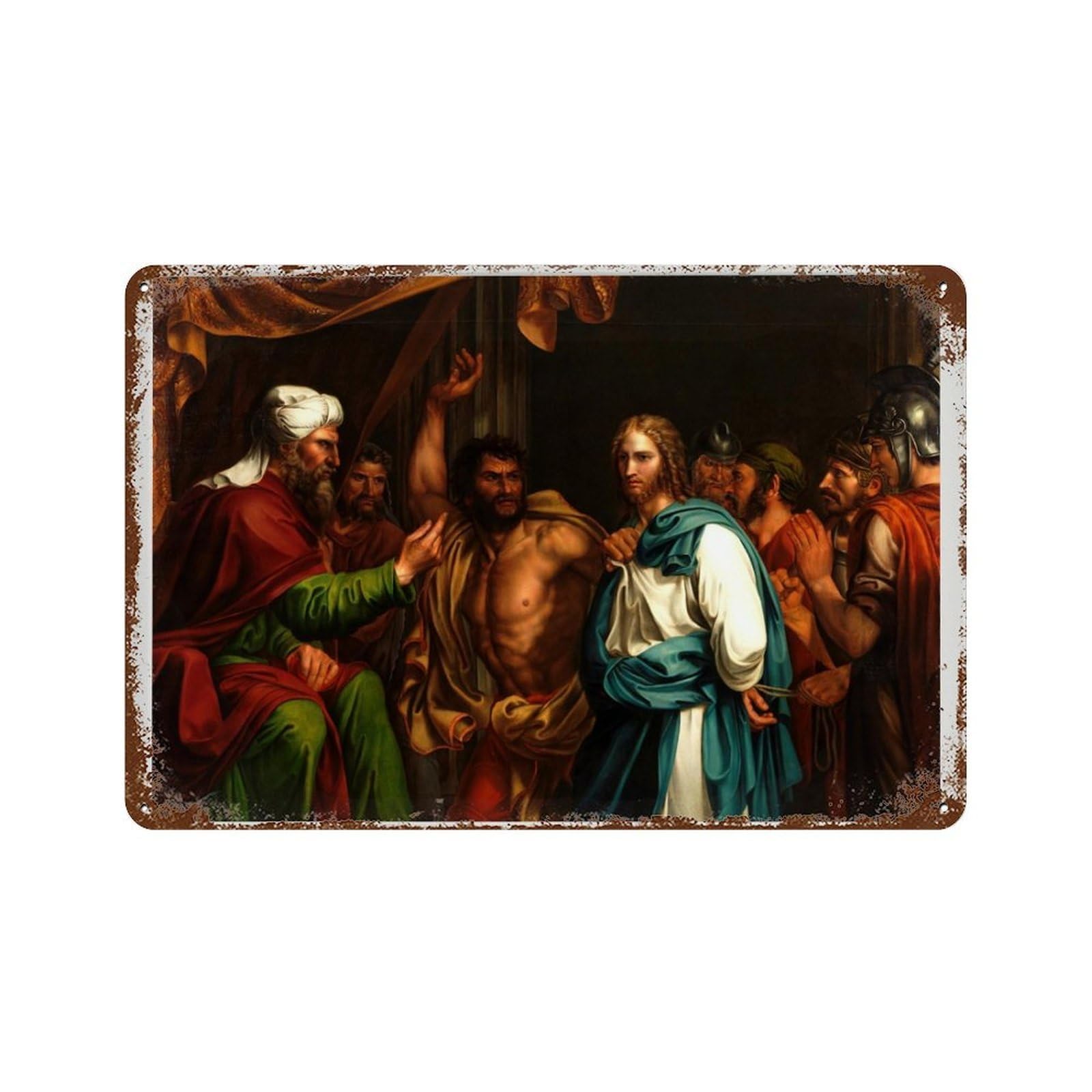 xiaoxiaoshen Vintage Jesus Christ ， Christian Scripture Wall Decor Art Metal Tin Poster Modern Home Decor Art Home Bar Shop Decorations Vintage Sign 20x30cm
