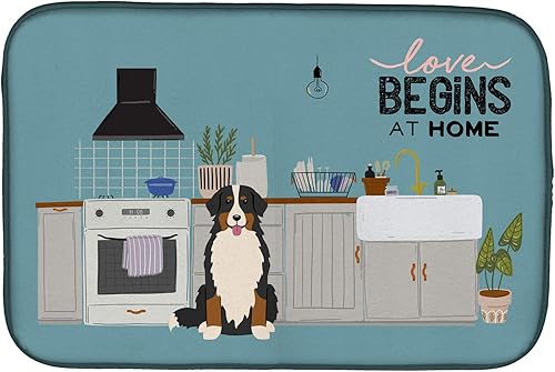 Caroline's Treasures CK7740DDM Tapete de secado de platos para cocina de perro de montaña bernés, tapete absorbente de secado de platos para disponible en Yaxa El Salvador