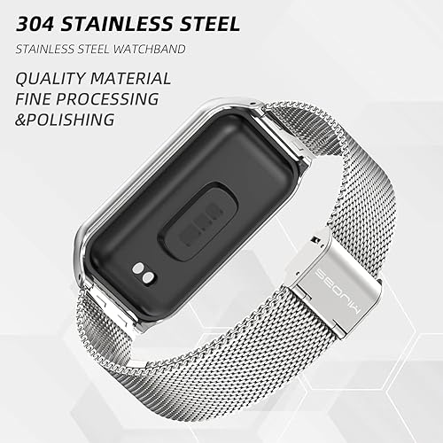 Miniatura 5 de MIJOBS Correa de repuesto de metal para Amazfit Band 7, compatible con Amazfit 7 Fitness Tracker