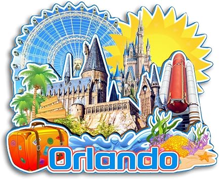 Refrigerator Magnet Orlando Florida America Fridge Magnet City Travel Souvenirs Tourist Gifts 3D Classic Landmarks Handmade Crafts Home Decoration -4078