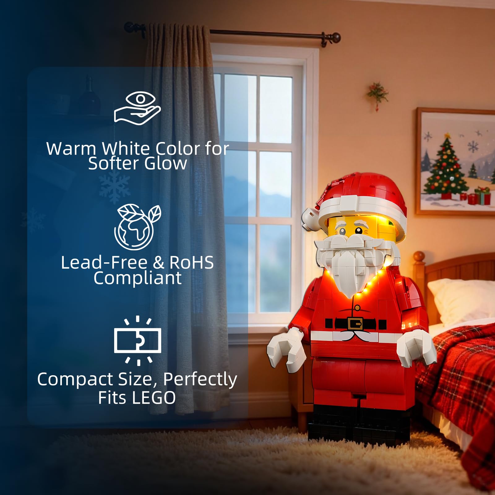 YEABRICKS LED Light for Lego-40820 minifigures Up-Scaled Santa Minifigure Building Blocks Model (Building Set NOT Included) - Image 3