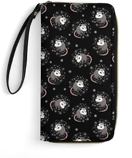 Printed Opossum Leather Wallets for Men Women, Water-resistant, Extra Capacity for Everyday Use