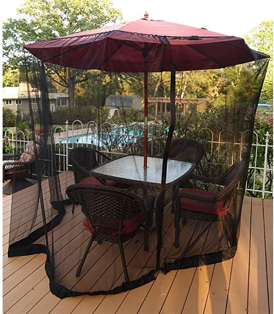 JCNAGXY Outdoor Mosquito Net, Outdoor Portable Parasol Mosquito Net Patio Umbrella Cover Netting Screen for Table Umbrella Garden Deck Furniture