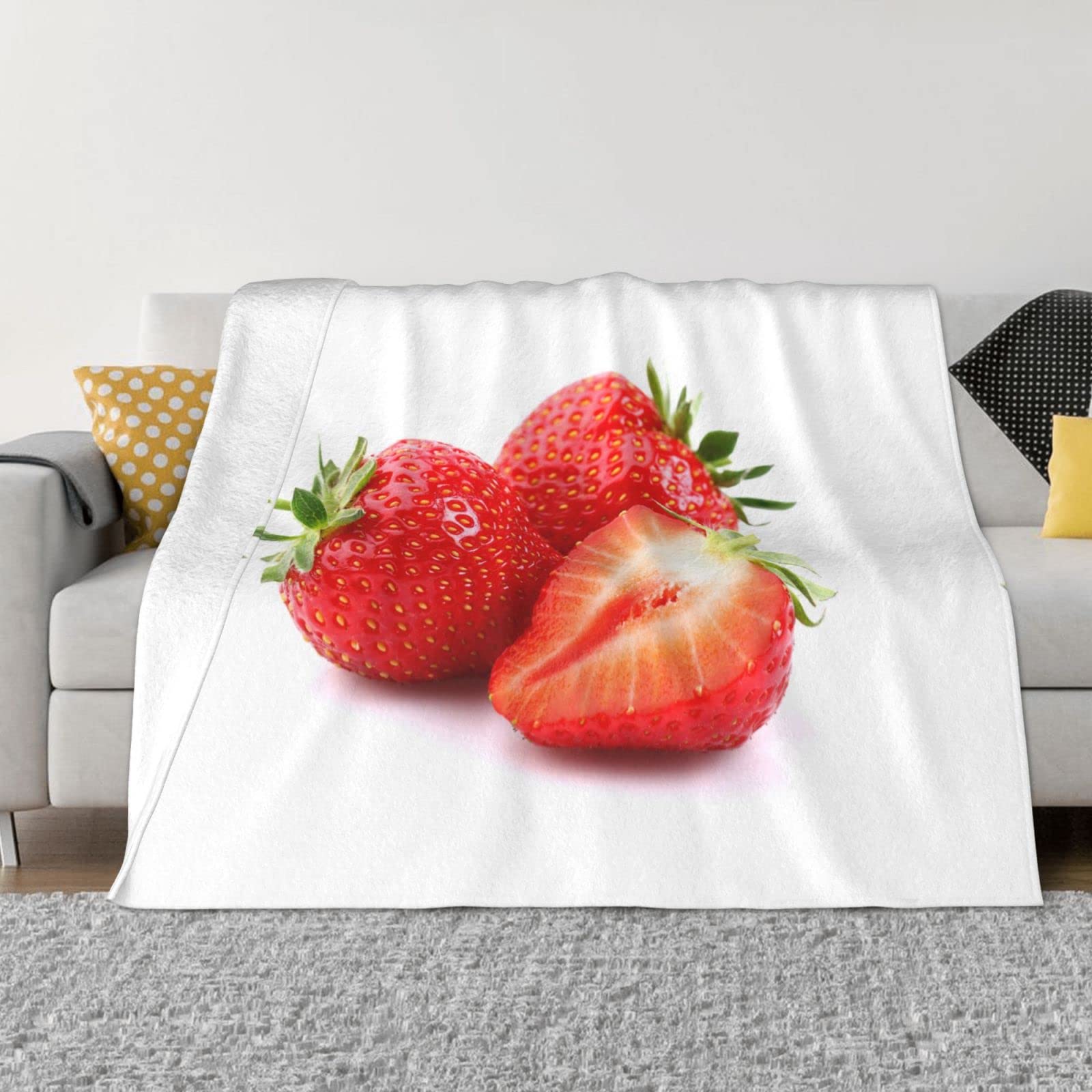 Plaid fraise en flanelle pour vos soirées cocooning et nuits fraîches