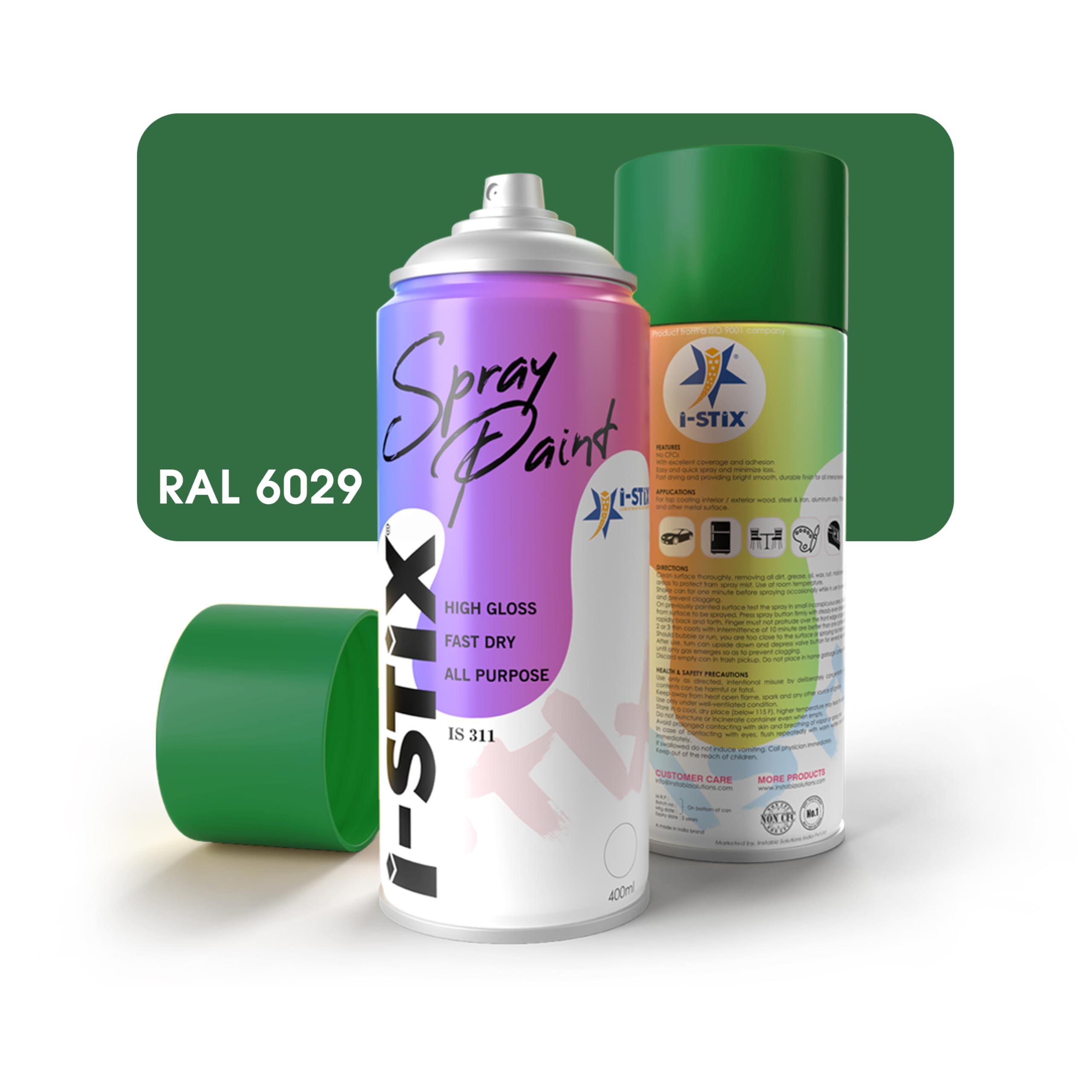 i-stix Spray Paints High Gloss 400ml | Multi Purpose Acrylic Paints (Light Green) (B08WJDZJQS) Amazon Price History, Amazon Price Tracker