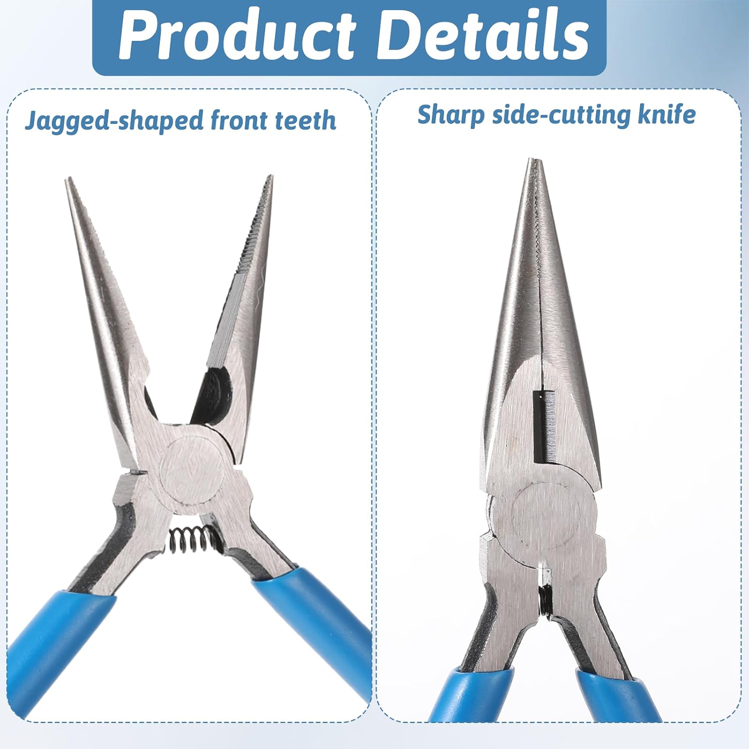 Serrated Jaw Pliers 5" Precision Long Nose Plier Needle Nose Pliers Jewelry Plier Tools for Jewelry Making Electronics Repair Object Grasping Craft Making