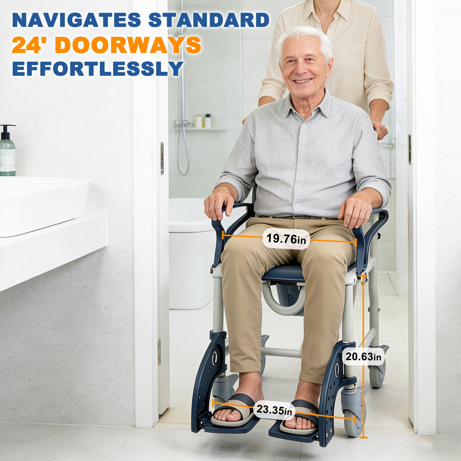 4-in-1 Rolling Shower Chair & Commode -7 4-in-1 Rolling Shower Chair & Commode -7