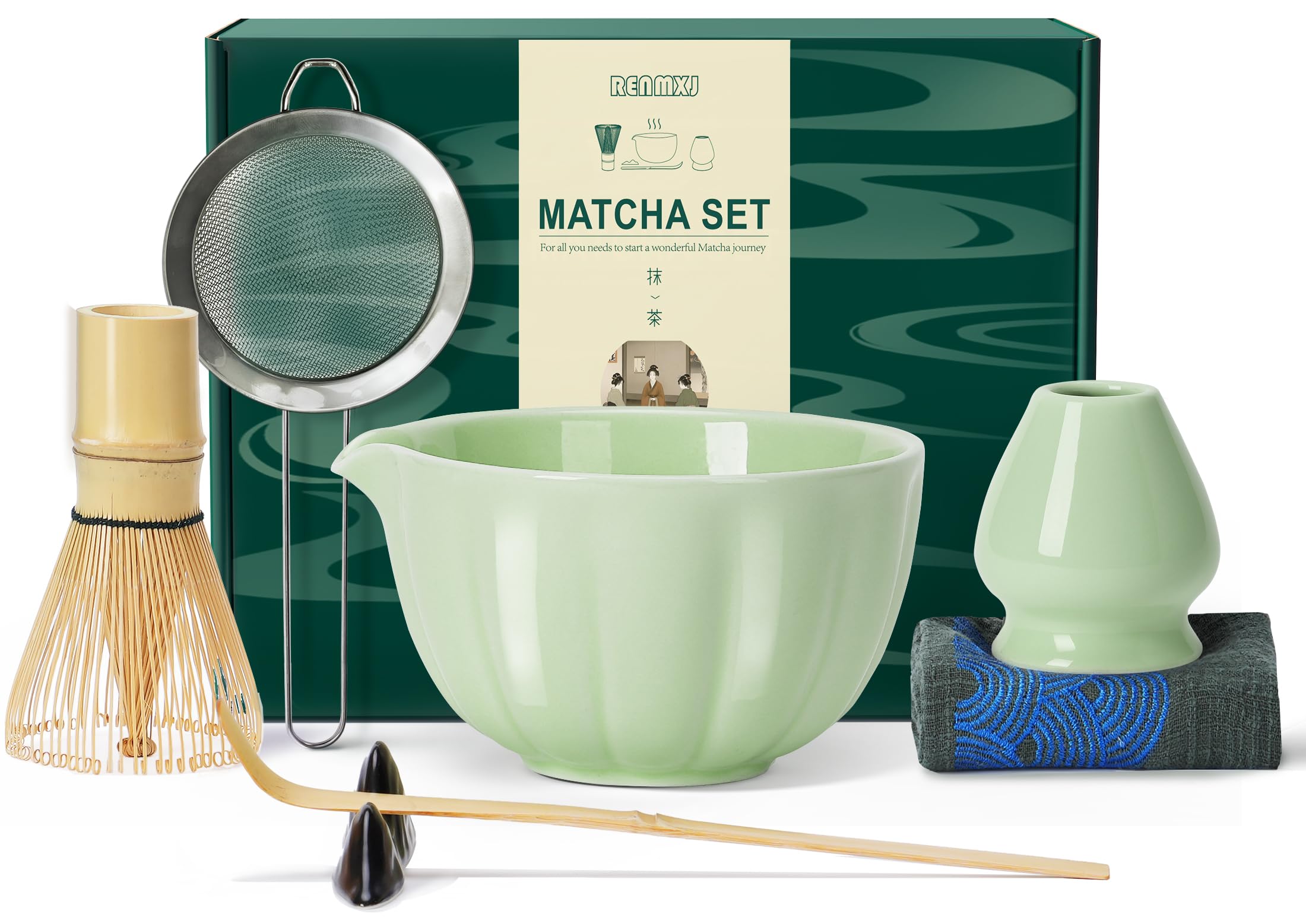 Amazon.com: Renmxj Matcha Whisk Set,7 PCS Ceramic Matcha Kit