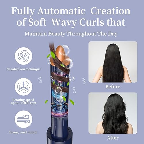 Miniatura 7 de JOYOURS Cepillo secador de pelo iónico, sistema de peinado y secado de aire, potente secador de pelo 6 en 1 y multiestilizador con rizadores de