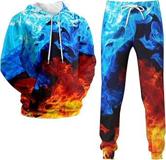 Forest Mens Hoodie Pant Set 3D Print Hooded Sweatshirt Sweatpant Suit 2 Piece Tracksuit Set for Women