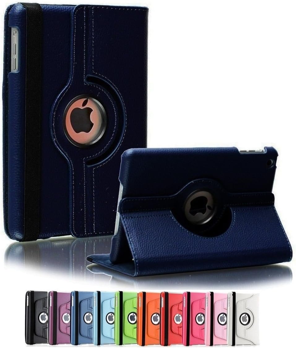 ShopNY Case - Apple iPad Air Case - 360 Degree Rotating Stand Case Cover with Auto Sleep/Wake Feature for iPad Air/iPad 5 (5th Generation) (Dark Blue)
