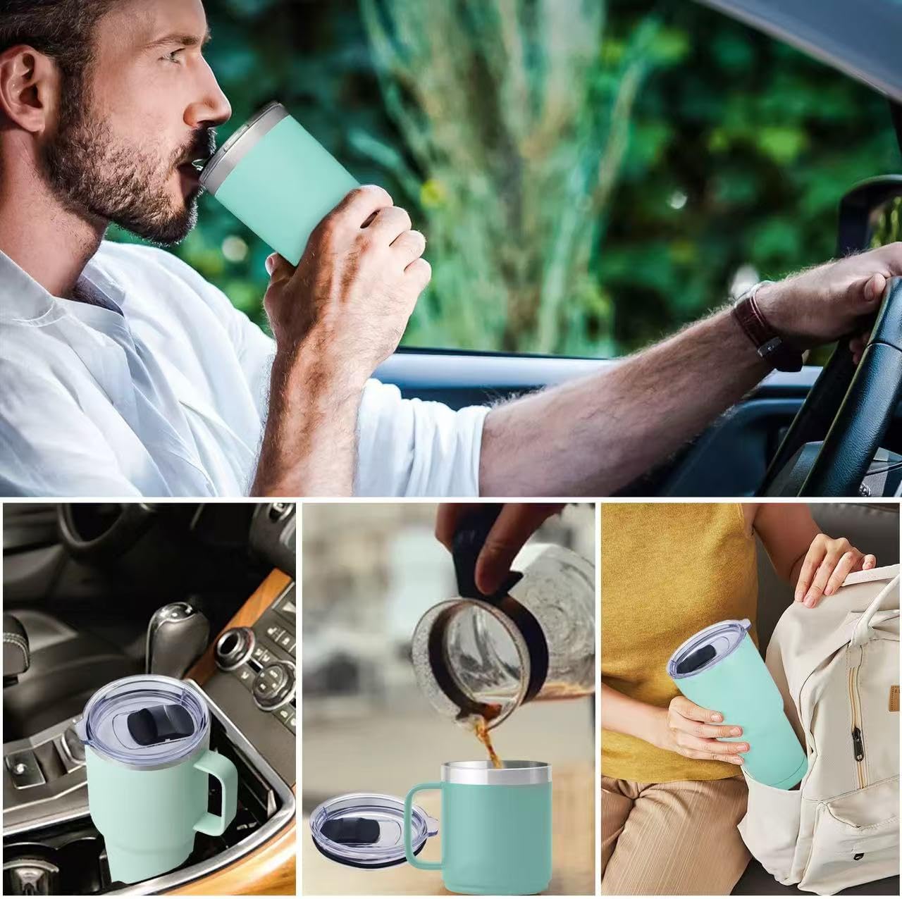 2 Pack Tumbler Lid for YETI, Lid Compatible With YETI 42/35 oz Tumbler with Handle, 30 oz Travel Mug, 26 oz Straw Cup, 14 oz Mug, Travel Spill Proof Cup Lids with Magnetic Slider Switch, BPA Free