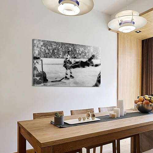 Miniatura 3 de SEQ Bobby Orr - Póster de The Flying Goal Art Hockey Greats, decoración de pared, lienzo impreso para sala de estar, dormitorio, 24 x 36 pulgadas