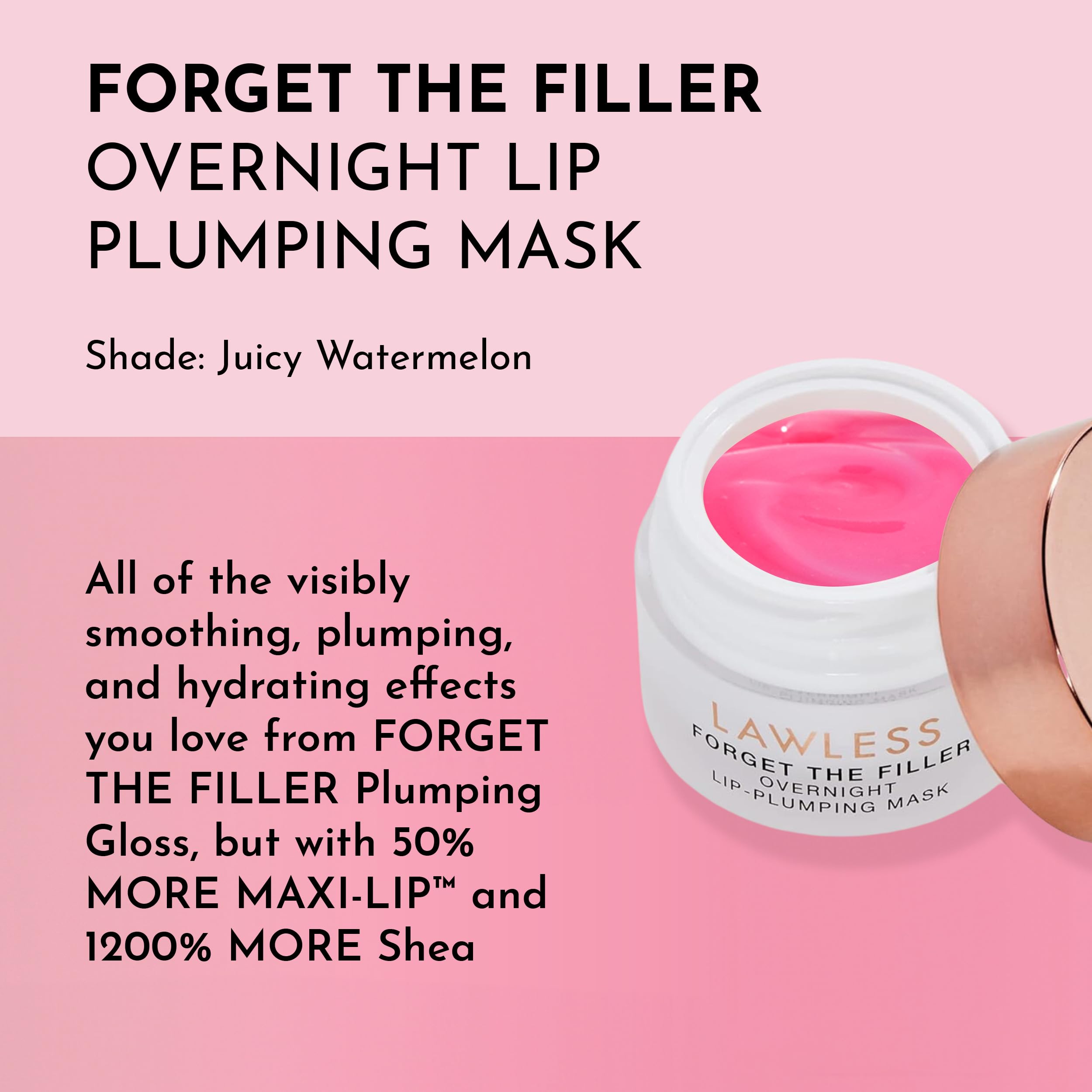 Lawless Women's Forget The Filler Overnight Lip Plumping, Juicy Watermelon, Pink, 7.9 g (1er Pack)