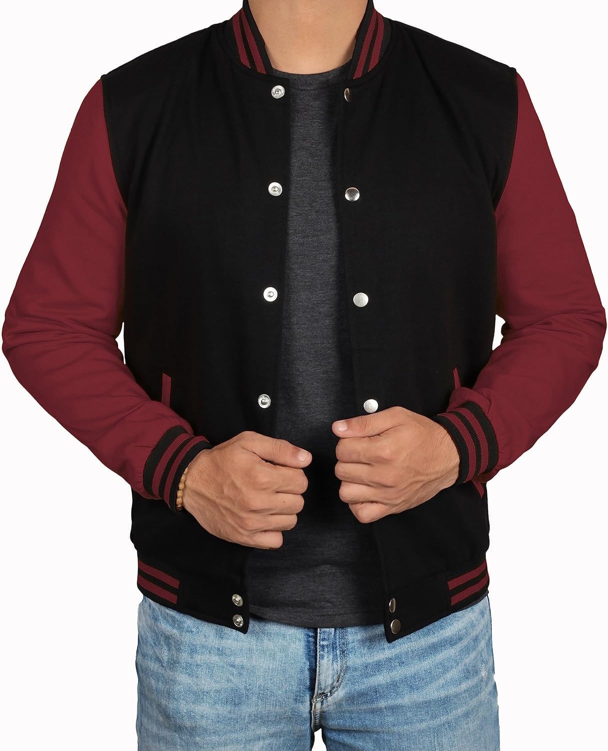 Men’s Varsity Jacket – Bomber Style Letterman Baseball Jacket - Image 2