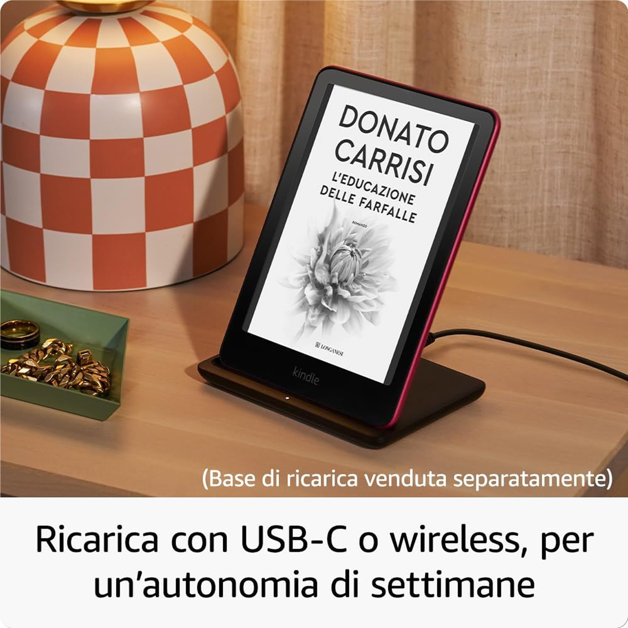 Kindle Paperwhite Signature Edition (2024 Release) 32 GB Senza pubblicità Con custodia trasparente verde giada e Stazione di ricarica wireless