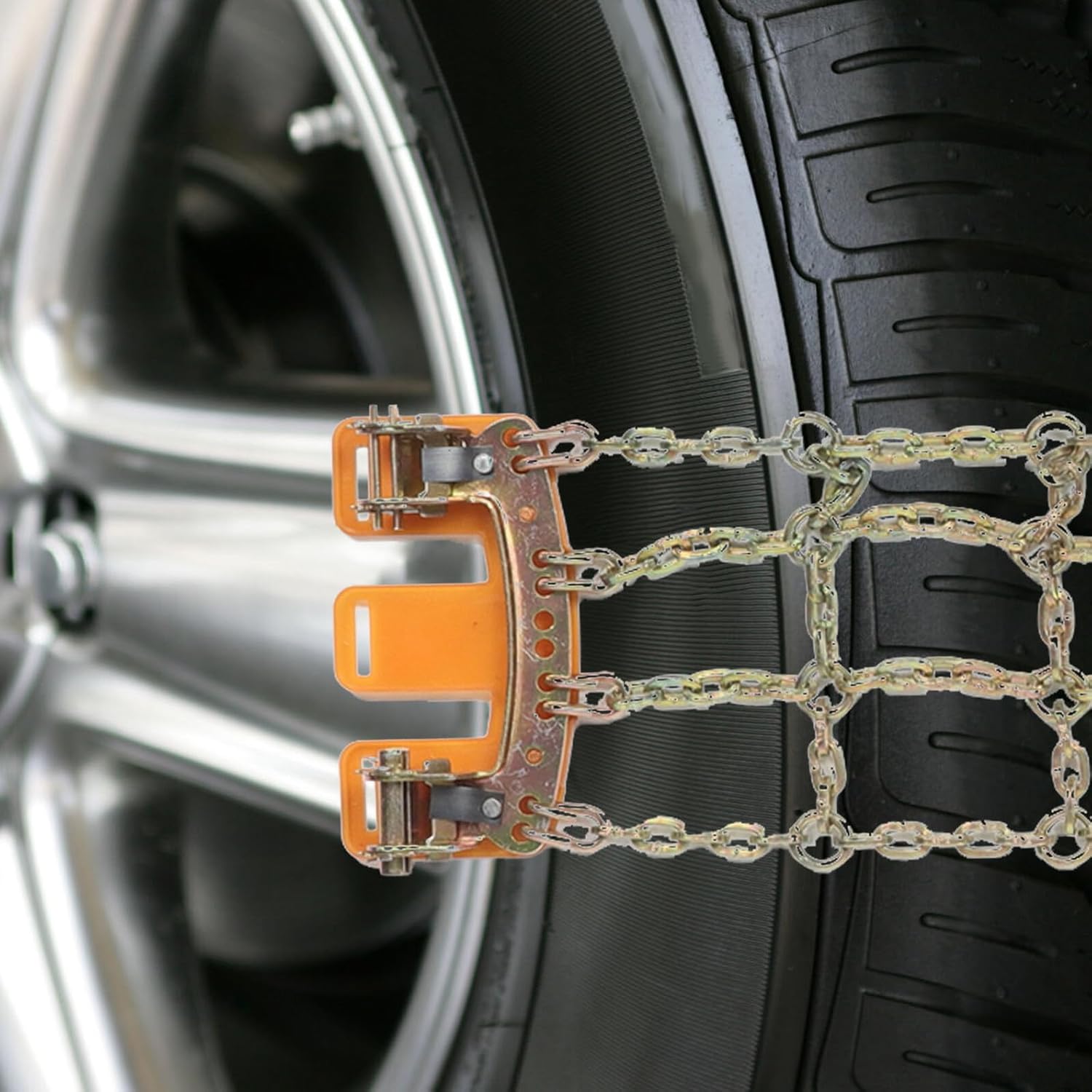 jojofuny Heavy Duty Manganese Steel Tire Snow Chains Universal Anti-slip Car Suv Emergency Snow Chains for Ice and Mud Tires Large Size 215-285mm Passenger Vehicle