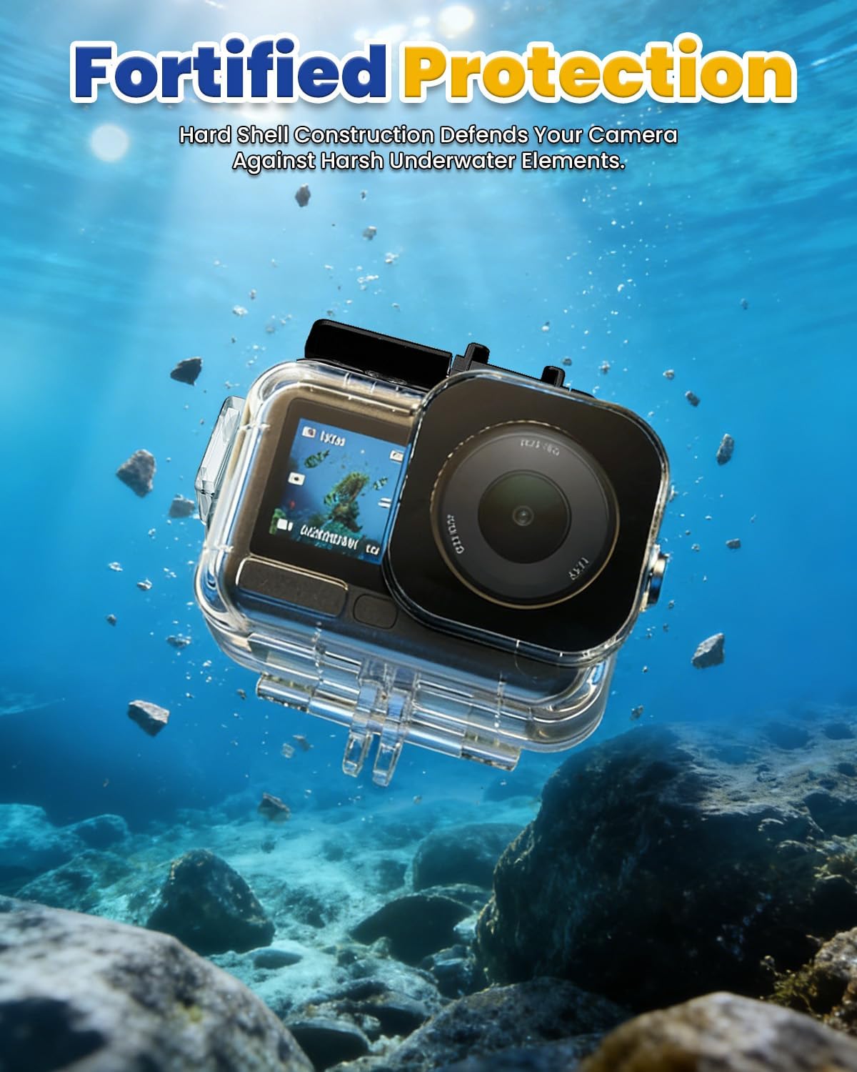 Waterproof Case for DJI Osmo Action 6, 60M Underwater Housing with Tempered Glass Lens for Snorkeling Surfing Diving
