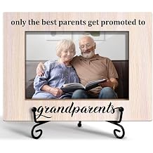 Grandparents Picture Frame, Wooden Picture Frame for Baby Announcement, First Time Grandparent Gifts for Grandma Grandpa, 4"x6" Photo Frame for Tabletop Display, Home Office Desk Decor/XK86