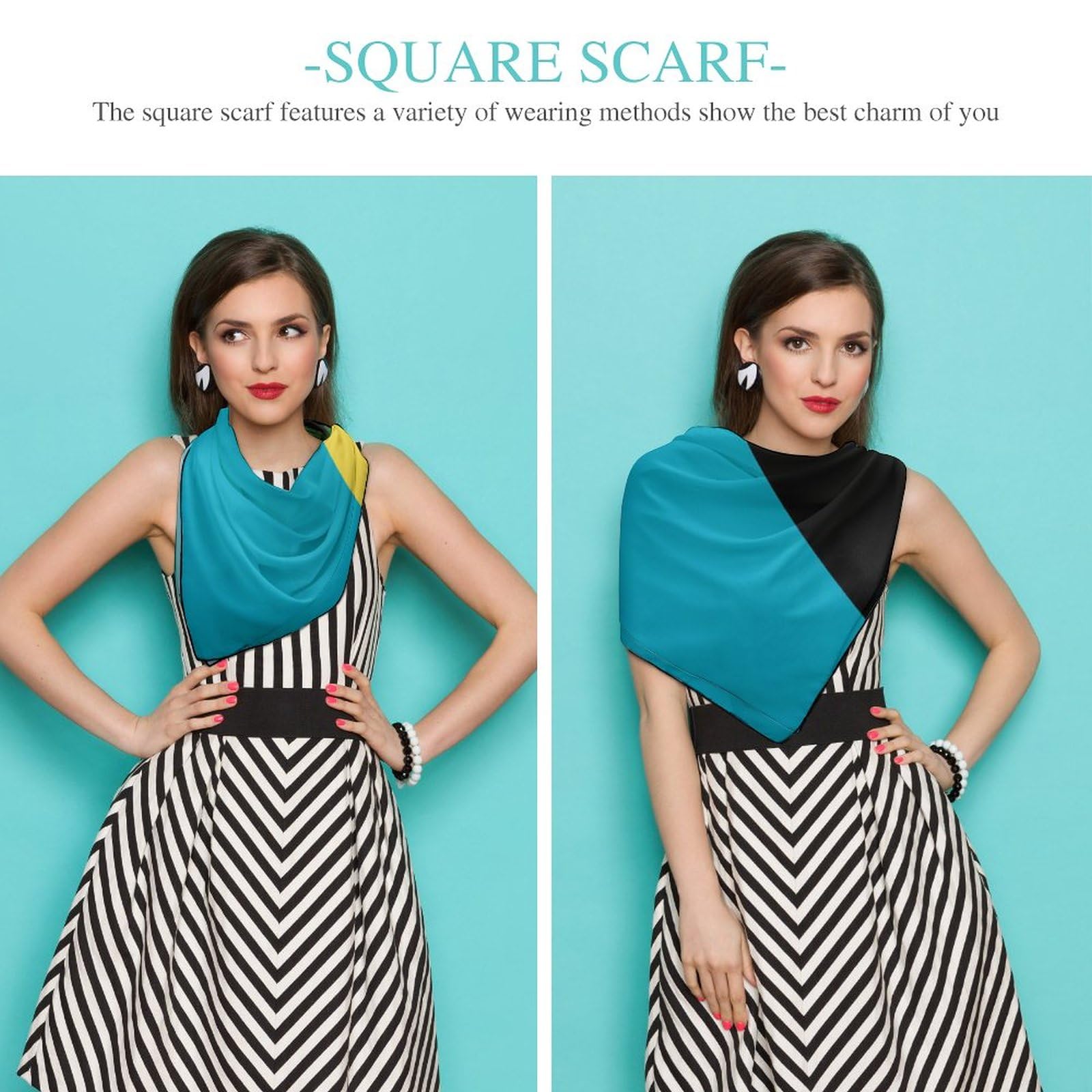 Bahamas Flag Square Silk Scarf for Women Fashion Head Neck Scarves