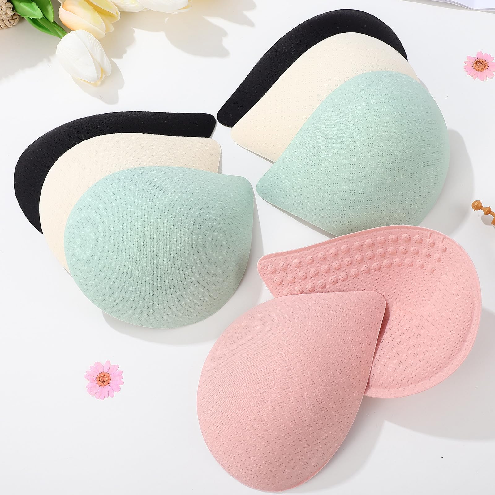 Uonlytech para Sujetador de Fibra Elástica y Poliéster 12 Pares de Almohadillas Cómodas y Transpirables para Vestidos de Noche y Trajes de Baño