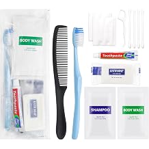 Pack of 25 Basic Toiletry Kits, Hygiene Kit Bulk, Individually Packed, Homeless Care Package Supplies Travel Size Toiletry Kit for Men Women Charity Reusable Toiletry Bag