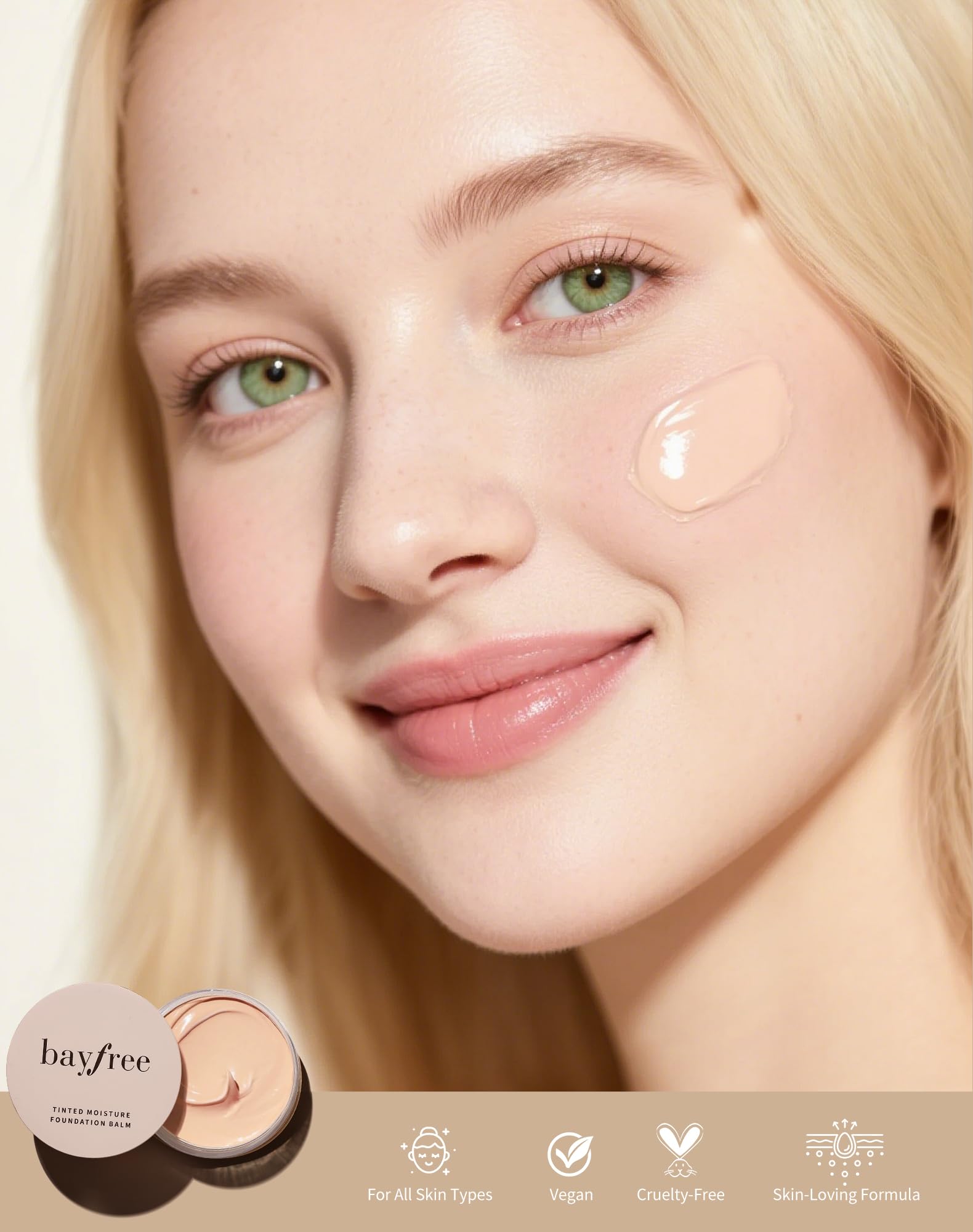bayfree Tinted Moisture Foundation Balm, All-Day Wear Full Coverage Foundation, Hydrating & Weightless - Image 3