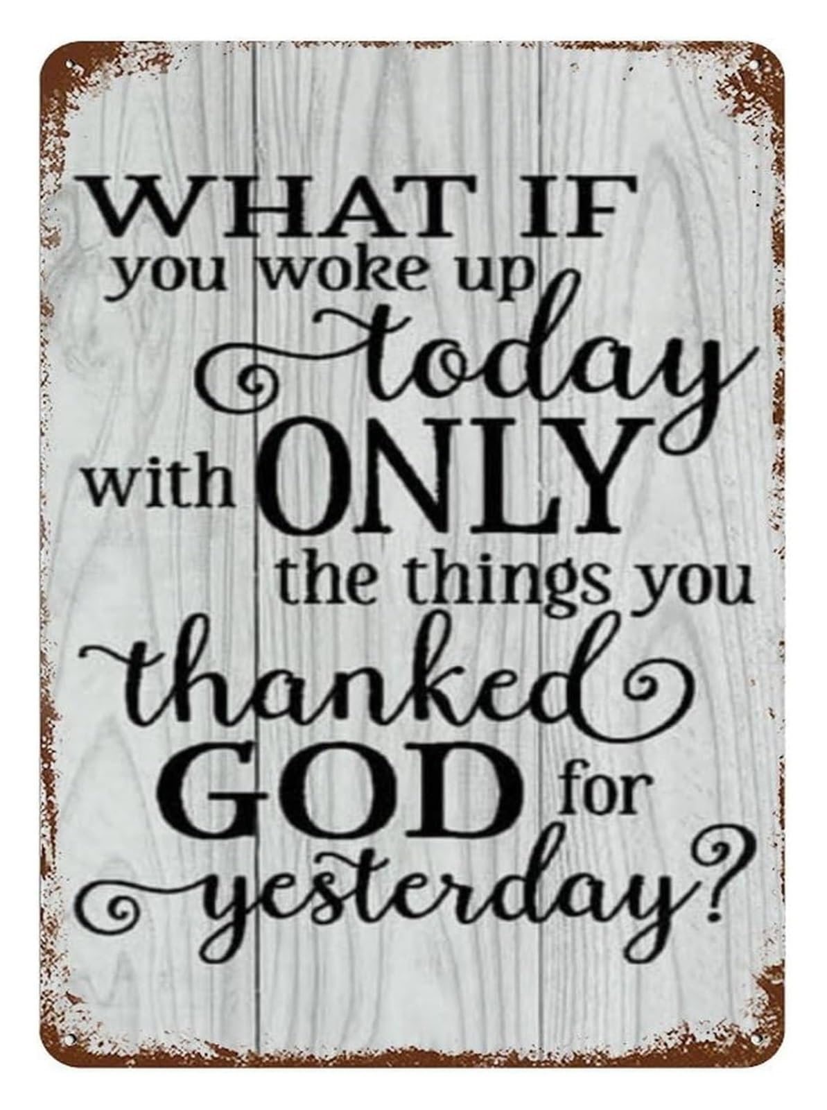 ZDVHOMCB Vintage Grateful Quote Metal Tin Sign Christian Inspirational Wall-Art for Home Decor Front Door Entryway or Prayer Room 8 X 12 inch