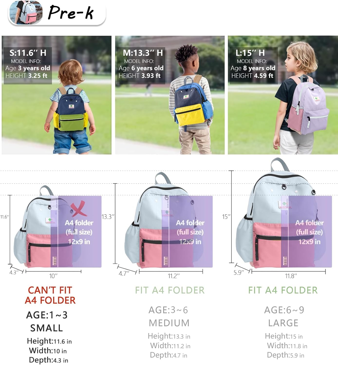 Preschool Toddler Backpack For Boys Girls, School Mini & Travel, Small Kids Child Backpacks, Kindergarten Elementary bag, 11.6" H - Image 2