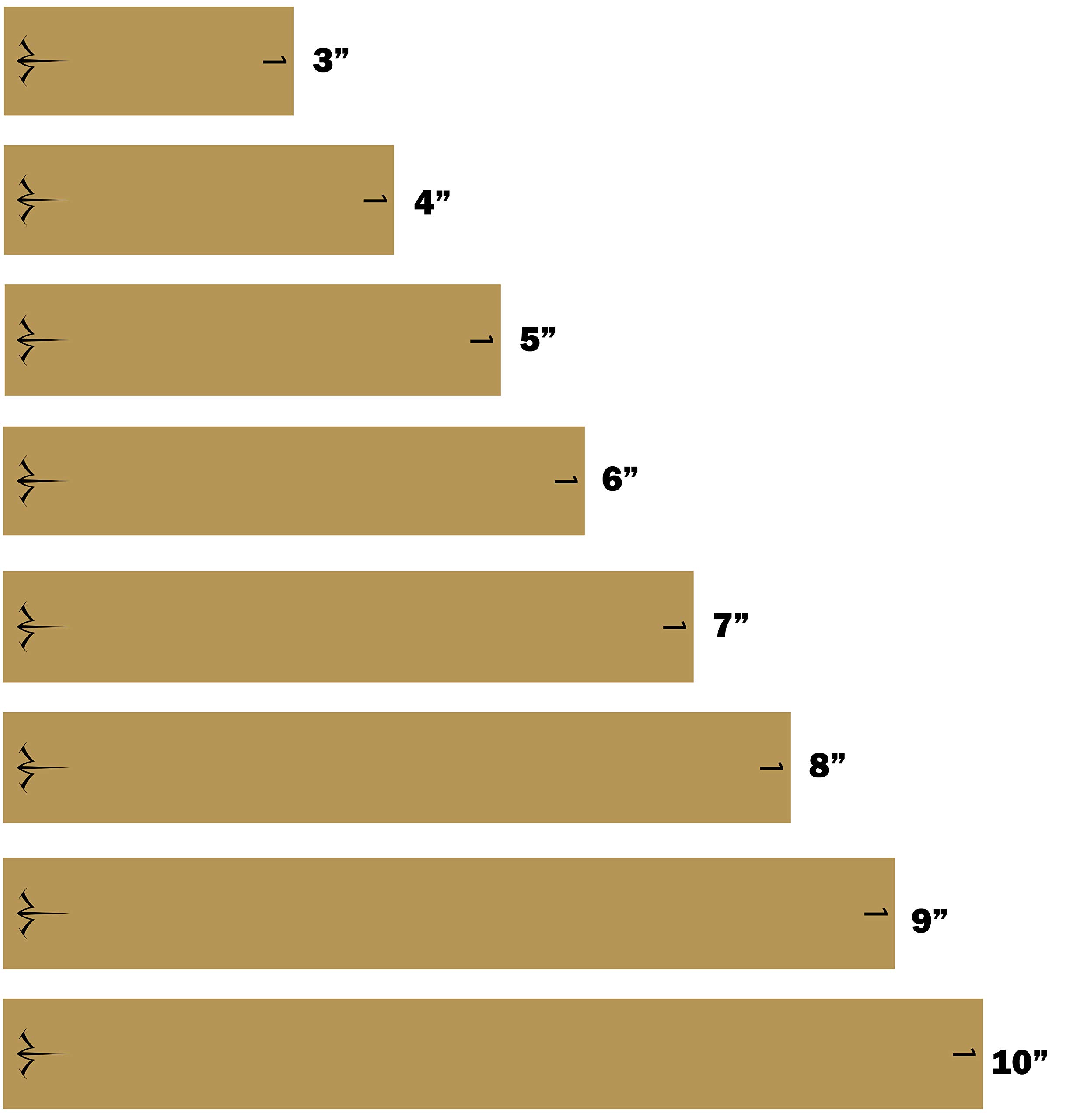 White Water Archery Numbered Metallic Gold Icon Logo Arrow Wraps 15 pk Choose Length Width (5, 1)