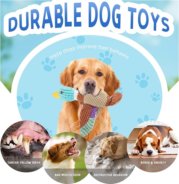 Juguete para Perros Pato Squeaky y Crinkle con Patas de Cuerda miniatura 5