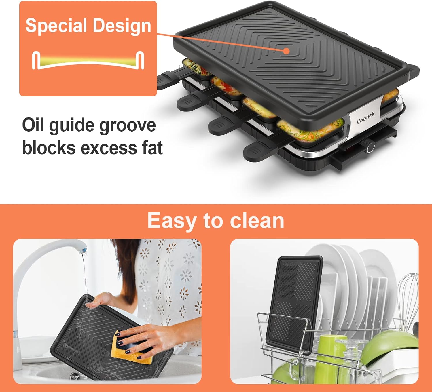 Raclette 8 Persone Griglia Elettrica Raclette Grill 8 Mini Padelle 8 Spatole Grill da Tavolo Grill Elettrico Piastra Antiaderente 1300Watt, Nero Raclette 8 Persone Griglia Elettrica Raclette Grill 8 Mini Padelle 8 Spatole Grill da Tavolo Grill Elettrico Piastra Antiaderente 1300Watt, Nero