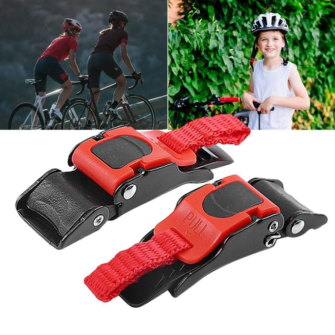 3 stuks universele fietshelm sluiting met snelsluiting en riem
