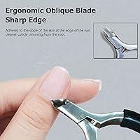 Vista 4 de Cortadora de cutículas, pinza de cutícula de 3/4 de mandíbula extremadamente afilada, herramientas profesionales para recortar cutículas de uñas