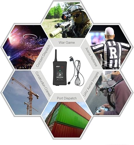 Miniatura 8 de EJEAS FBIM 4 juegos de intercomunicador Bluetooth profesional de árbitro de fútbol, 850 mAh Full Dúplex 1500 M inalámbrico con función de reducción