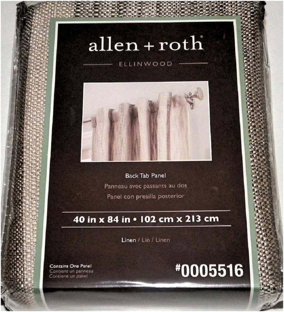 Amazon｜アレン+ Roth Ellinwood 84in Lライトフィルタリングストライプリネンバック]タブウィンドウカーテンパネル