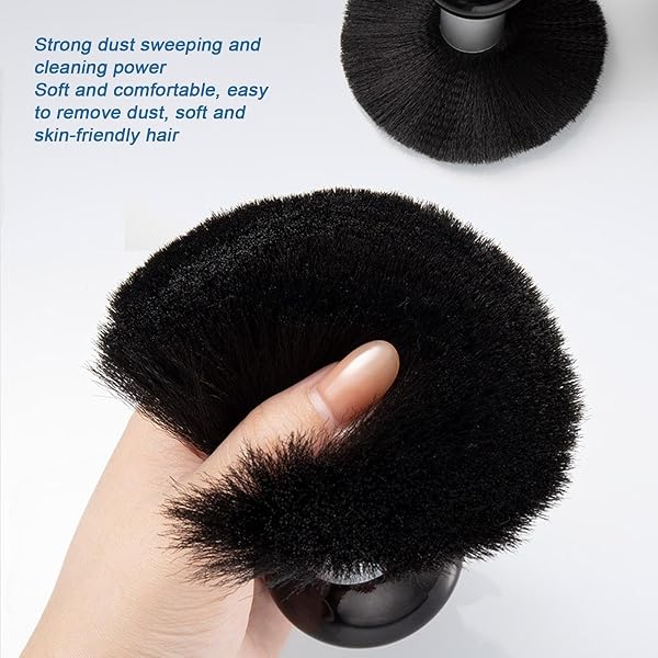 Nackenpinsel Friseur Nacken Bürste, Friseur Haarpinsel, Soft Barbierbürst Friseurs Bürste für Die Reinigung Gebrochener Haare am Hals, Halsbürste Zubehör für Friseurladen Salon - 3
