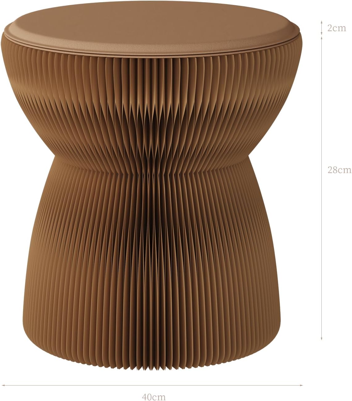Honeycomb Paper Stool, Foldable Kraft Paper Ottoman, Portable Collapsible Accent Seat, Lightweight Eco-Friendly Paper Stool for Small Space, Living Room, Bedroom, Office (Bouquet Style-Brown, 15x15in)