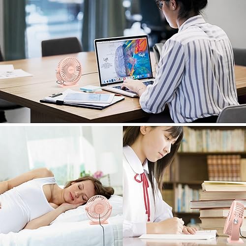 Miniatura 5 de TriPole Mini ventilador de escritorio alimentado por USB, ventilador portátil de 3 velocidades, fuerte flujo de aire, ventilador pequeño de rotación