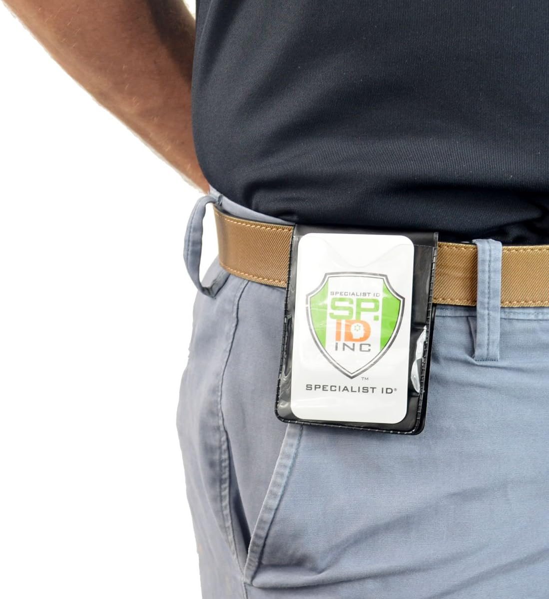 Bulk 100 Pack - Heavy Duty Magnetic Badge Holders - Fold Over Shirt Pocket or Belt- Two Sided for Multiple ID Cards - Perfect for 2 Vertical I.D. Badges by Specialist ID